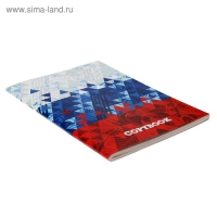 Тетрадь А4, 96 листов в клетку Calligrata "Паттерн", обложка мелованный картон, блок №2, белизна 75%, триколор, (серые листы)