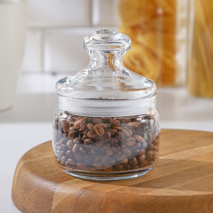 Банка для сыпучих продуктов стеклянная Cesni, 420 мл, цвет прозрачный
