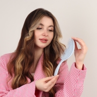 Расчёска массажная, для сушки волос, 7,5 &times; 23,5 см, цвет голубой