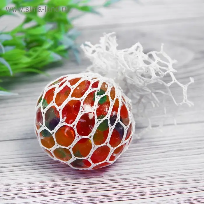 Мялка в сетке, с гидрогелем, 5 см, цвета МИКС