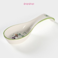 Подставка фарфоровая под ложку Доляна &laquo;Зелёный сад&raquo;, 21,5&times;7,5 см