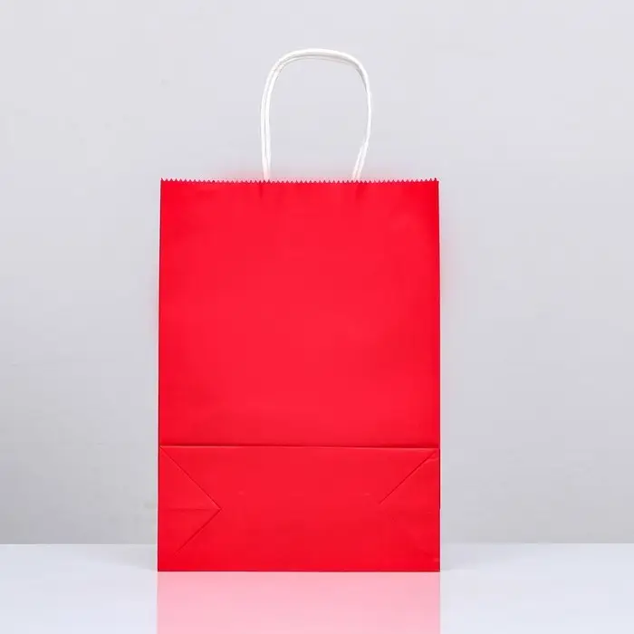 Пакет крафт &laquo;Радуга&raquo;, красный, 18&times;8&times;25 см, 80 г/м&sup2;, 1 шт.