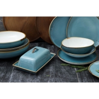 Маслёнка фарфоровая Magistro &laquo;Церера&raquo;, 18&times;12 см, цвет голубой