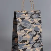 Пакеты подарочные, 23 Февраля , 24 х 10,5 х 32 см , набор 4 шт