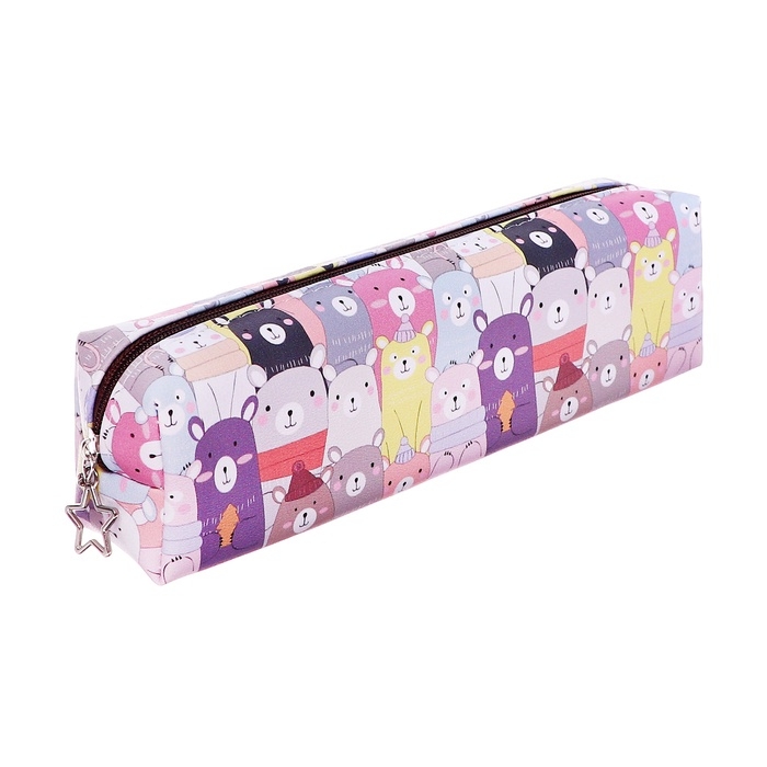 Пенал школьный на молнии, Кошки  МИКС