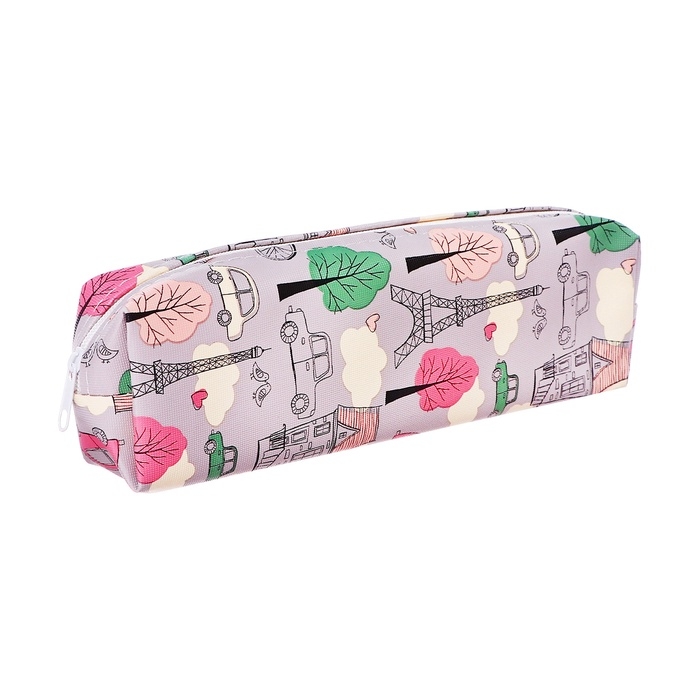 Пенал школьный "Париж", на молнии, МИКС