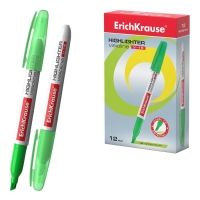 Маркер текстовыделитель 0.6-4.0 мм ErichKrause V-15 зеленый, флуоресцентные чернила на водной основе