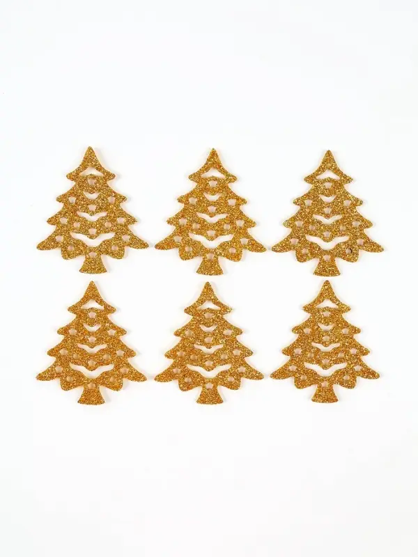 Декор "Золотые елочки", набор 6 шт.