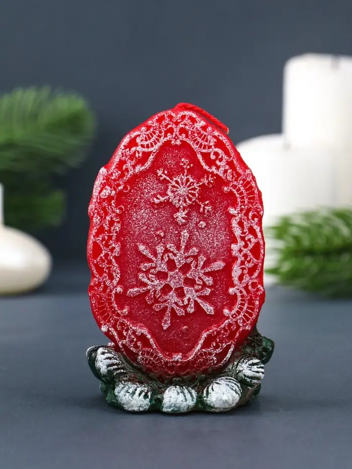 Свеча фигурная "Храм в рамке" 5,5х4х9 см, цв. красный