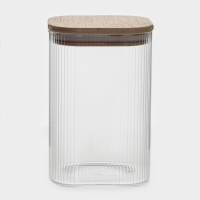 Банка для сыпучих продуктов с бамбуковой крышкой "Эко. Квадрат" 1,3 л, 10х15 см