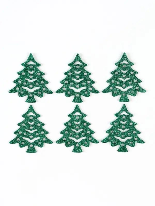 Декор "Зеленые елочки", набор 6 шт.