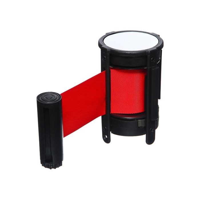 Кассета c вытяжной лентой - 280 см, высота - 11 см, ширина - 48 мм, красная