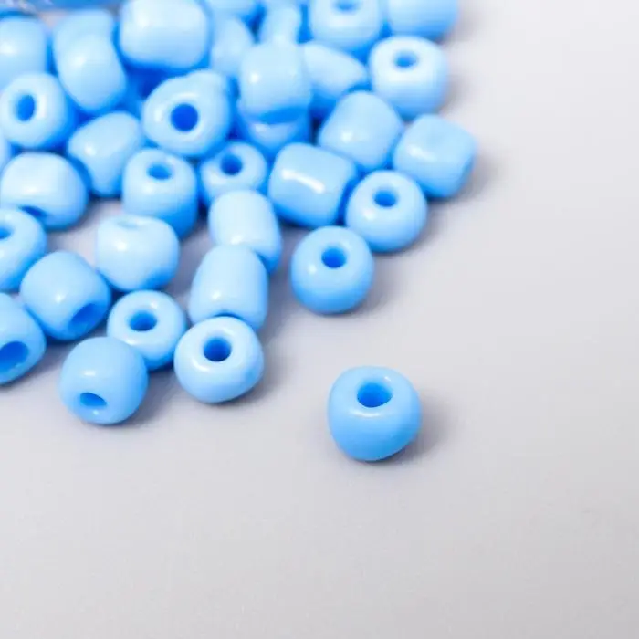 Бисер круглый 6/0 в бутылочке "Джинсовый голубой"  20 гр