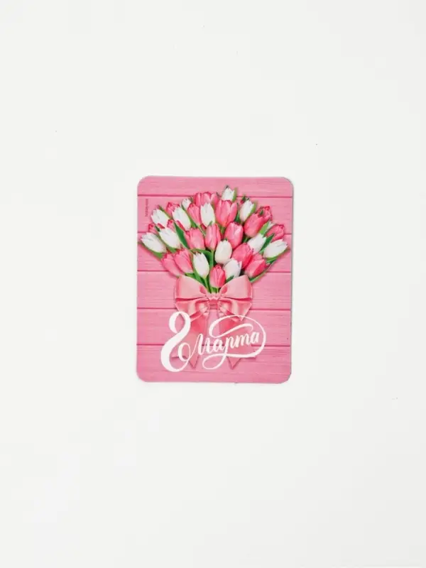 Магнит на холодильник, полимерный &laquo;Тюльпаны. 8 марта&raquo;, 6&times;8 см