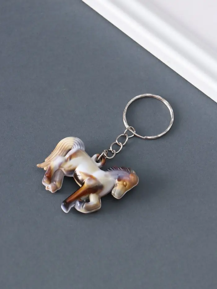 Брелок пластик под мрамор "Лошадка" 3,7х4х1 см