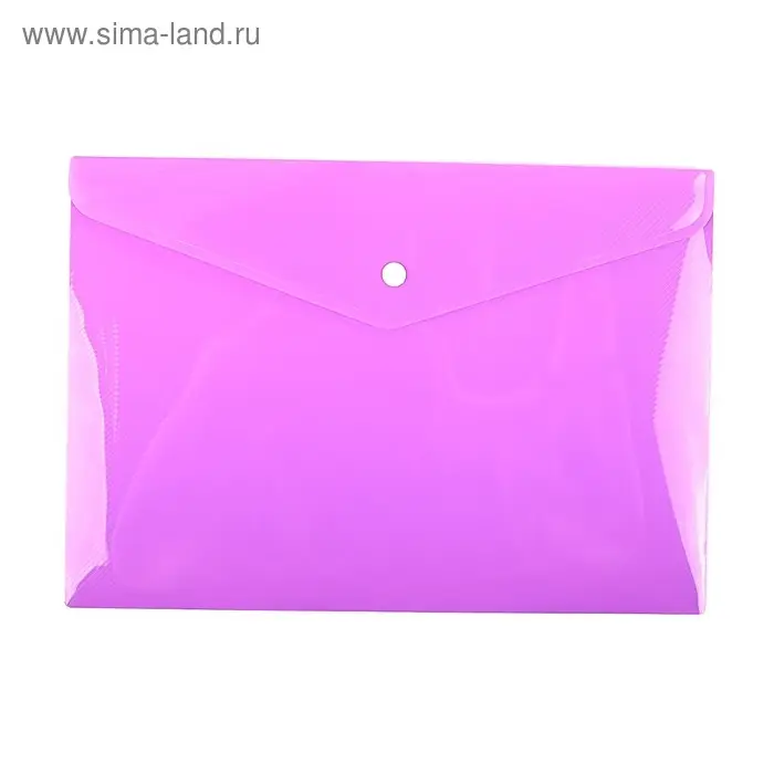 Папка-конверт на кнопке, А4, 180 мкм, Calligrata рифлёная, флуоресцентная, МИКС
