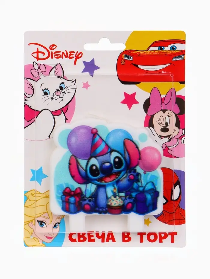 Свеча в торт 8&times;8 см, Стич