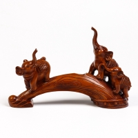 Подставка для бутылки "Два слона" под дерево, 36х10х25см