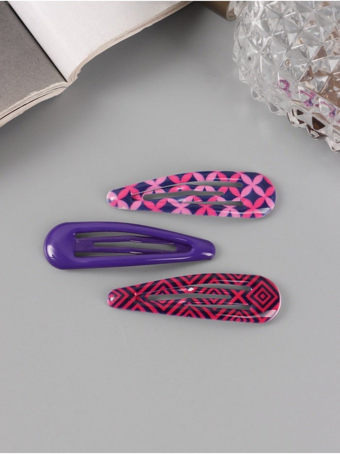 Невидимка для волос "Флора" (набор 8 шт) геометрия, 5 см, микс