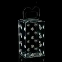 Коробка подарочная новогодняя складная ПВХ &laquo;Снежинки&raquo; 12&times;7&times;7 см