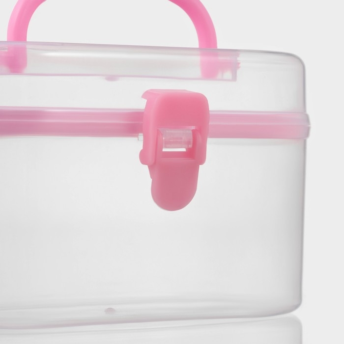 Органайзер для хранения со вставкой, 12×7,5×7,5 см, цвет розовый Органайзер для хранения со вставкой, 12×7,5×7,5 см, цвет розовый