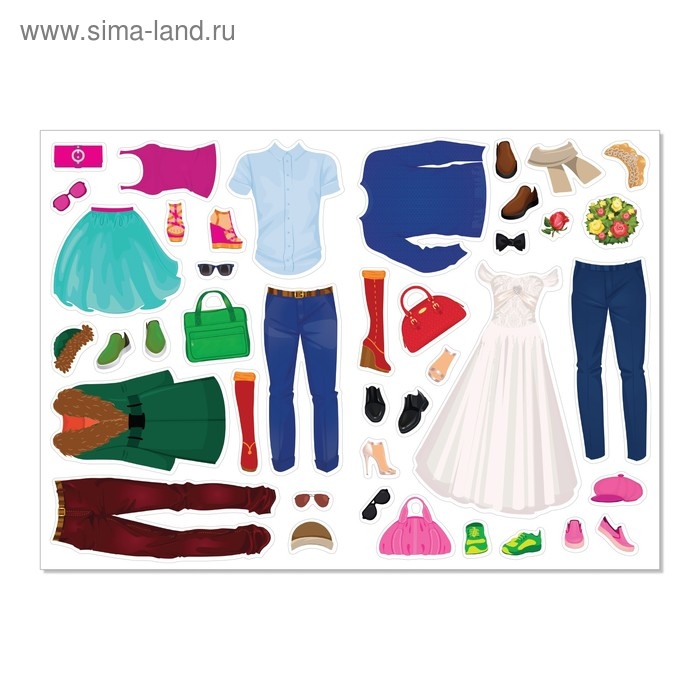 Наклейки &laquo;Наряди куколку. Свадьба&raquo;, 12 стр.