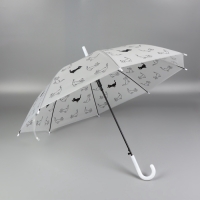 Зонт - трость полуавтоматический &laquo;Коты&raquo;, 8 спиц, R = 47/54 см, D = 108 см, цвет МИКС