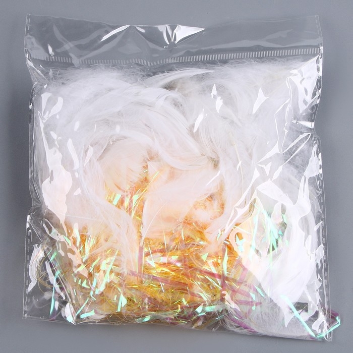 Набор для творчества и декора &laquo;Перья белые + наполнитель&raquo;, цвет оранжевый