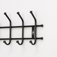 Вешалка настенная на 7 крючков, 69&times;21,5 см, цвет чёрный
