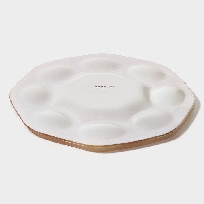 Подставка стеклянная для яиц Доляна &laquo;Со светлой Пасхой&raquo;, d=21 см, 8 ячеек