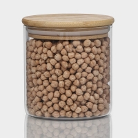 Банка стеклянная для сыпучих продуктов с бамбуковой крышкой &laquo;Эко&raquo;, 550 мл, 10&times;10,5 см