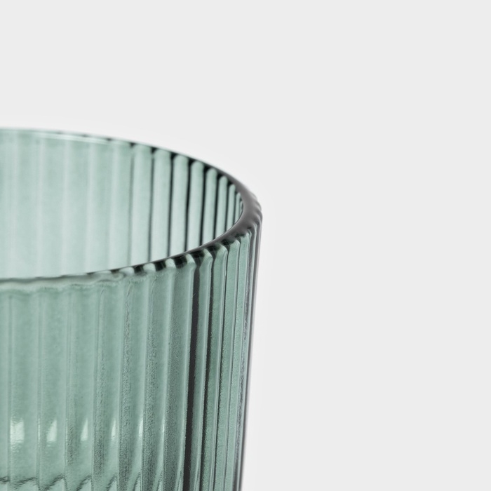 Стакан стеклянный с крышкой и трубочкой &laquo;Вино Верде&raquo;, 350 мл, цвет зелёный