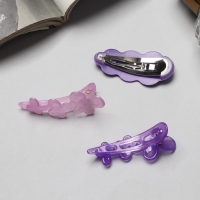 Зажим для волос &laquo;Джаннет&raquo; (набор 3 шт) 5 см, фиолетовый