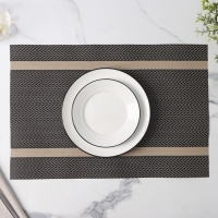 Салфетки сервировочные на стол Доляна &laquo;Рона&raquo;, 4 шт, 45&times;30 см, цвет коричневый