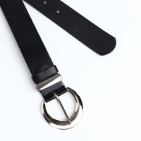 Ремень женский, ширина 3,3 см, пряжка металл, цвет чёрный