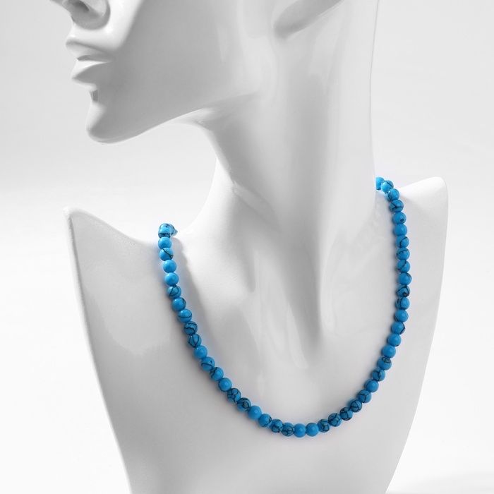 Бусы шар №6 &laquo;Бирюза новая&raquo;, 48 см