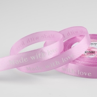 Лента атласная &laquo;Made with love&raquo;, 15 мм &times; 23 &plusmn; 1 м, цвет сиреневый №45