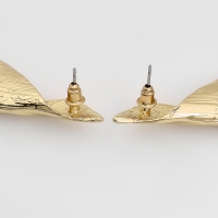 Серьги металл &laquo;Богема&raquo; скрученный листок, цвет золото