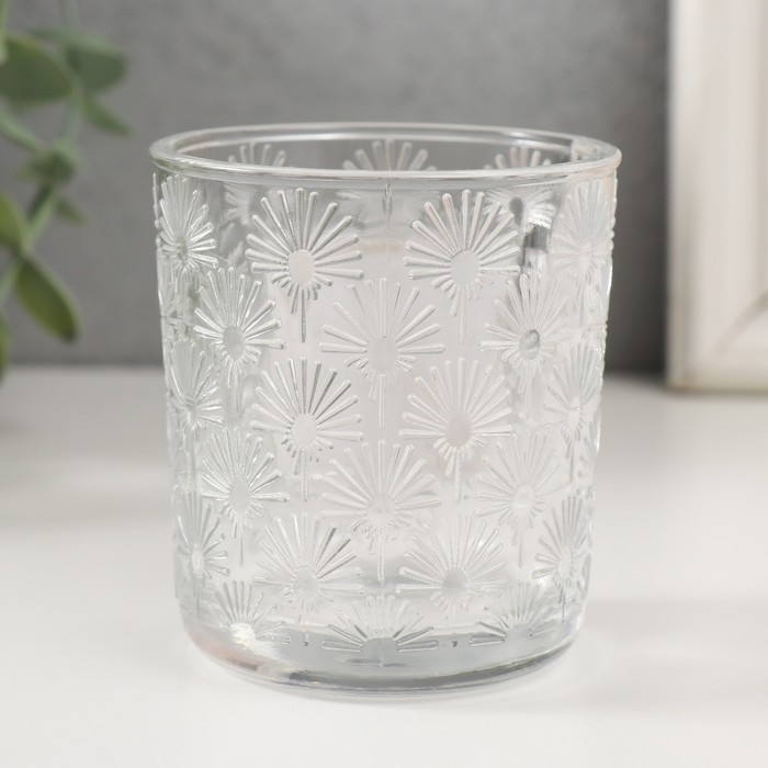 Банка для свечей стекло "Будь самой счастливой" прозрачная 200 мл 7,5х7,5х8,2 см