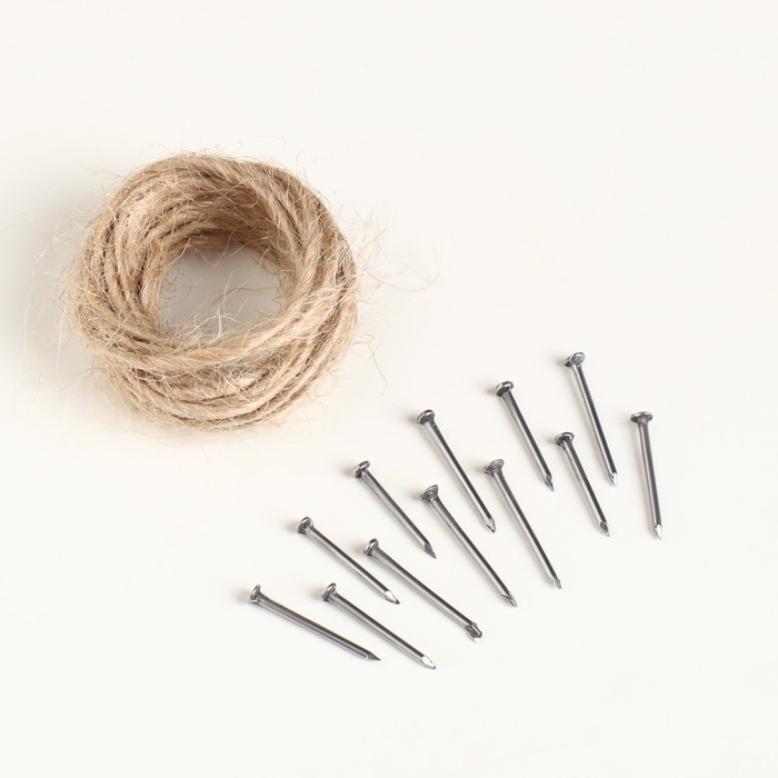 Подарочная коробка "Бандероль" деревянная с гвоздями и веревкой 30&times;21&times;12,5 см