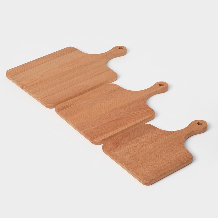Нaбор досок разделочных нa подстaвке Adelica, 3 шт: 30&times;19 см, 35&times;21 см, 40&times;25 см, мaссив букa