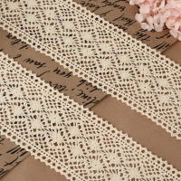 Кружево вязаное, 70 мм &times; 10 &plusmn; 1 м, цвет бежевый