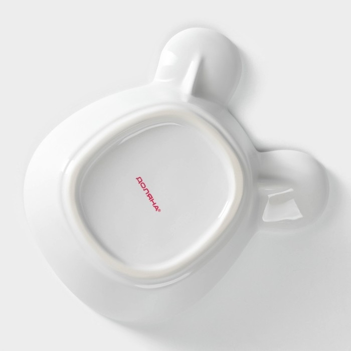 Конфетница керамическая Доляна &laquo;Мишка Отто&raquo;, 290 мл, 15&times;12&times;5 см, цвет белый