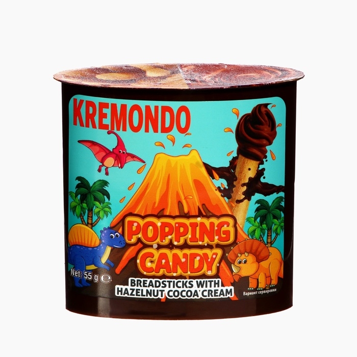"Kremondo" Набор из пасты ореховой с какао и взрывной карамелью и хлебных палочек 55 г