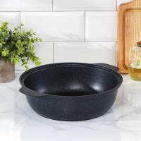 Жаровня, 3 л, d=28 см, h=8,5 см, антипригарное покрытие, цвет тёмный мрамор