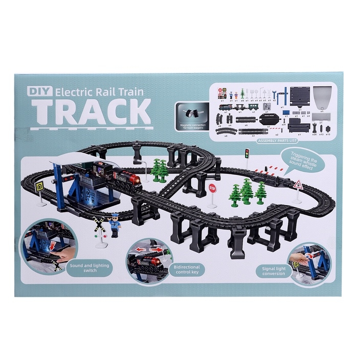 Железная дорога &laquo;Ретро&raquo;, работает от батареек, световые и звуковые эффекты, детская