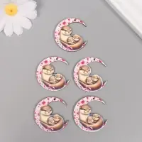 Декор для творчества дерево "Семья выдр" 3,7х3,6х0,3 см