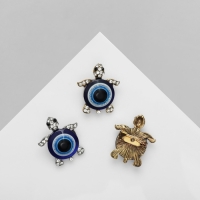 Брошь-оберег &laquo;Черепашка&raquo; турецкий глаз (неделимая фасовка 12 шт., цена за шт.), цвет МИКС