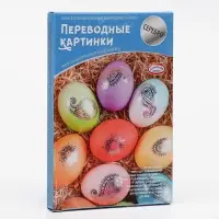 Набор &laquo;Переводные картинки&raquo; 6 шт. (красный, жёлтый, синий, оранжевый, фиолетовый), микс