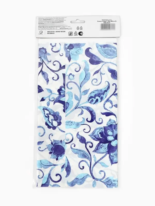 Скатерть одноразовая &laquo;Синие Узоры&raquo;, 130 х 180см